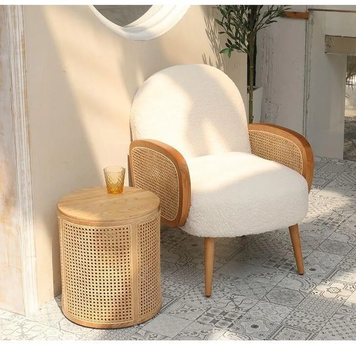 Nordic rattan single sofa modern simple solid wood bed and breakfast double fabric small apartment living room
Nordic rattan single sofa modern simple solid wood bed and breakfast double fabric small apartment living room