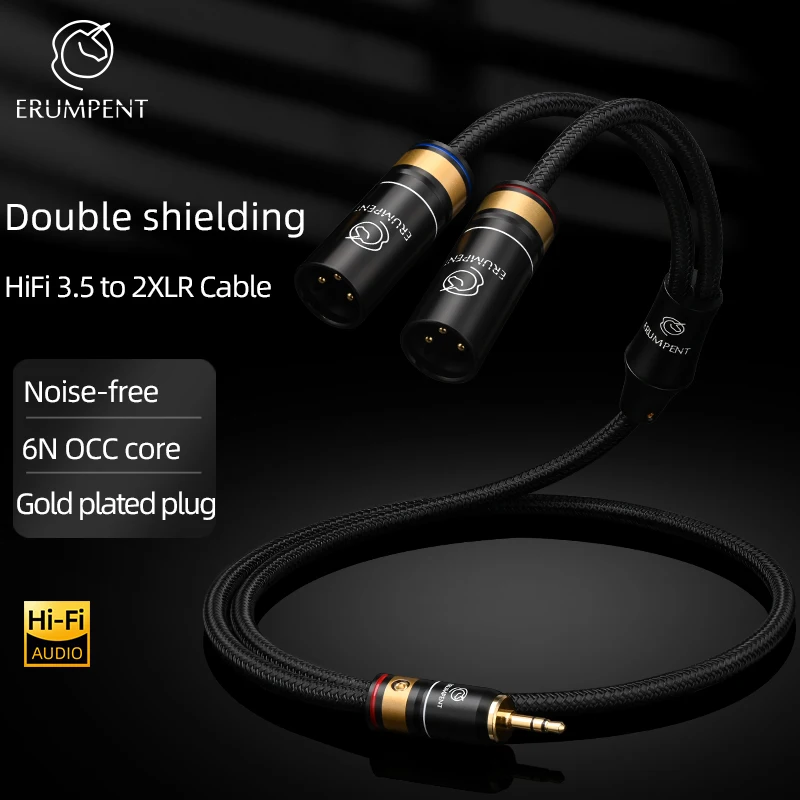 ERUMPENT HiFi 3.5mm to 2XLR Cable 6N OCC Core with Dual Shielding 3.5mm Jack to 2XLR Cable for Mixer Amplifier Speaker
ERUMPENT HiFi 3.5mm to 2XLR Cable 6N OCC Core with Dual Shielding 3.5mm Jack to 2XLR Cable for Mixer Amplifier Speaker