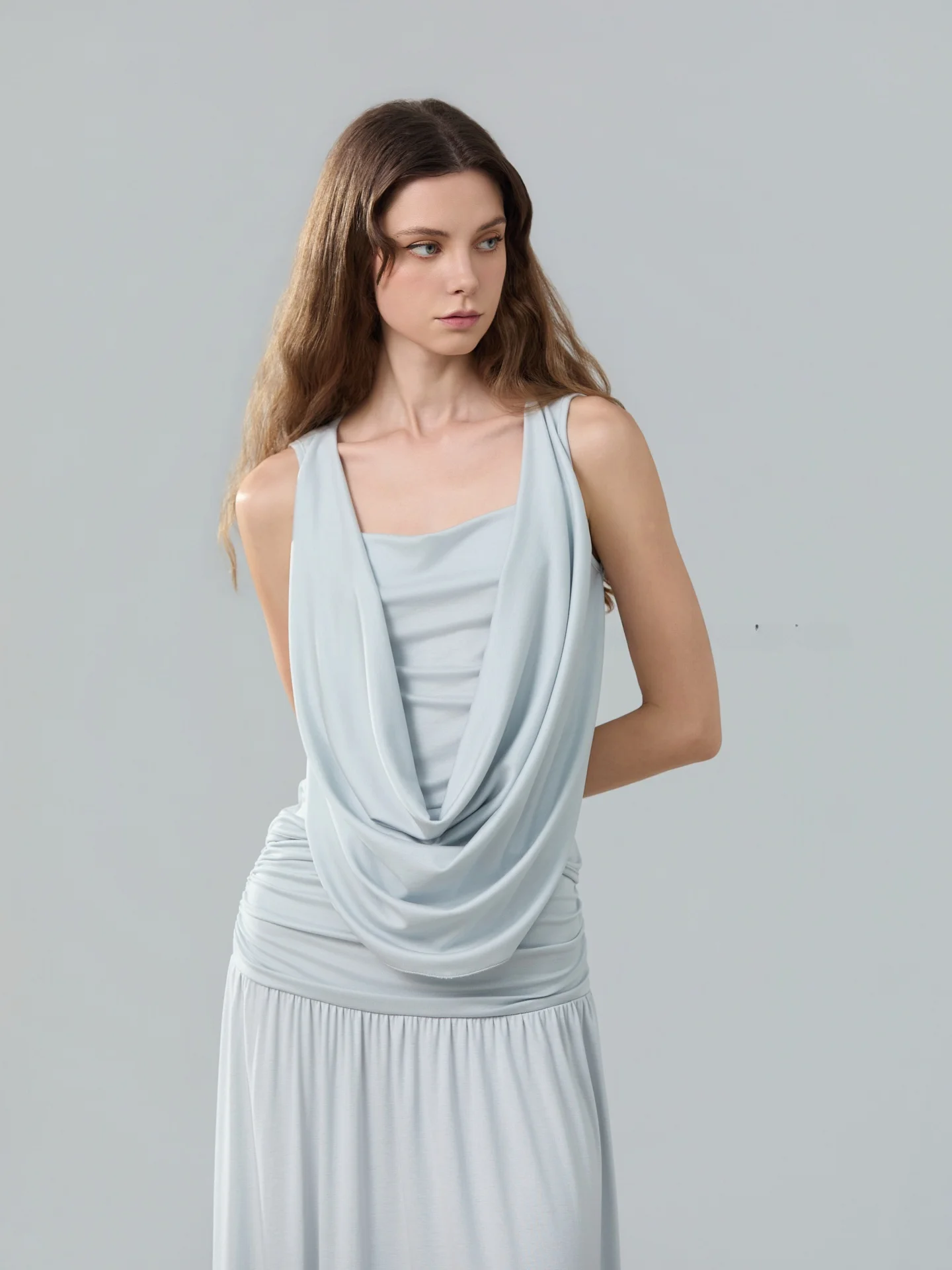 You Me And Her Original Design Sleeveless Vest Women's Fashion Vacation Top Soft Mist Ice Blue V-Neck Breathable Short Length
You Me And Her Original Design Sleeveless Vest Women's Fashion Vacation Top Soft Mist Ice Blue V-Neck Breathable Short Length