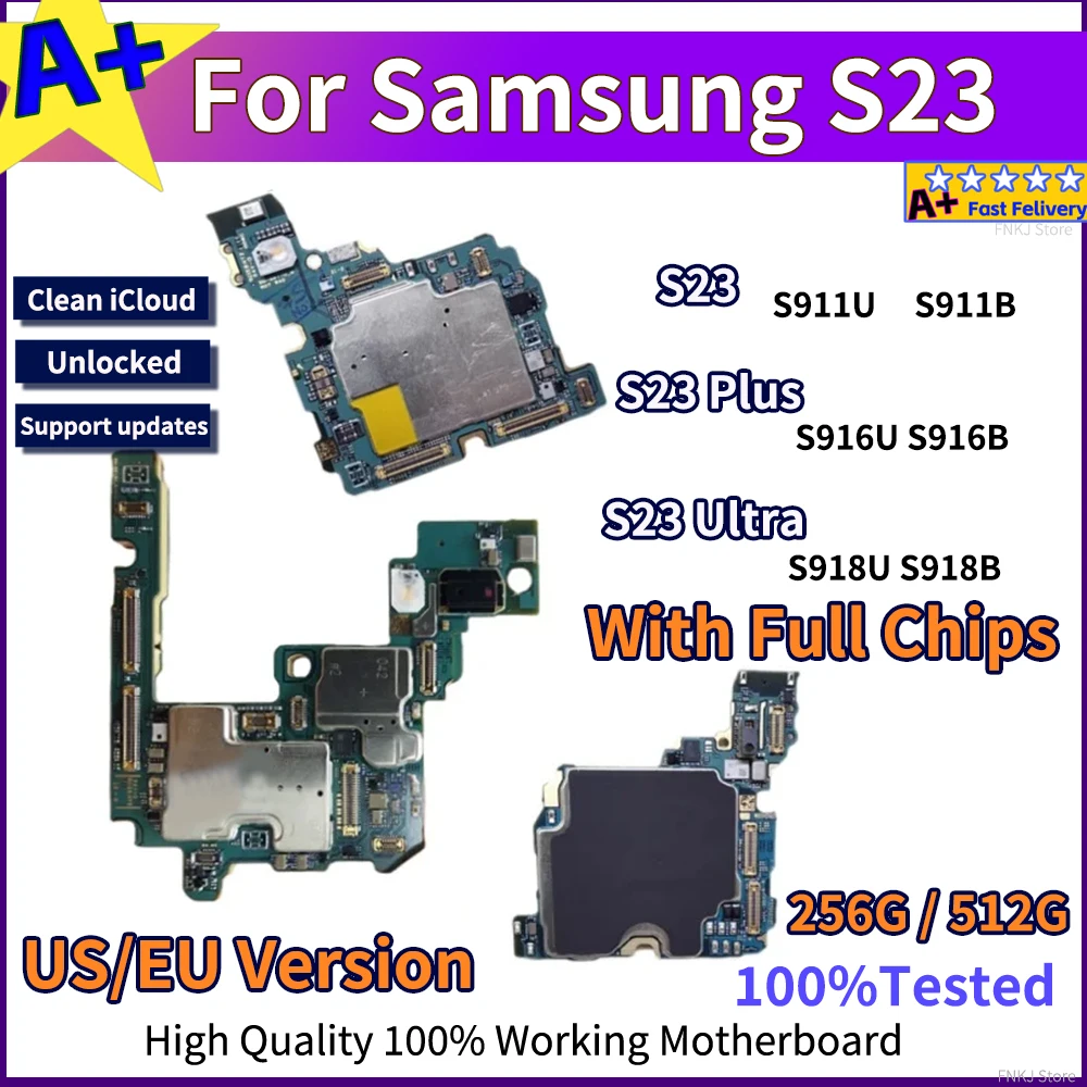 Рабочая разблокированная плата для Samsung Galaxy S23 S911U S911B S23 Ultra S918U S918B S23 Plus 5G S916B S916U логическая материнская плата A +
Рабочая разблокированная плата для Samsung Galaxy S23 S911U S911B S23 Ultra S918U S918B S23 Plus 5G S916B S916U логическая материнская плата A +