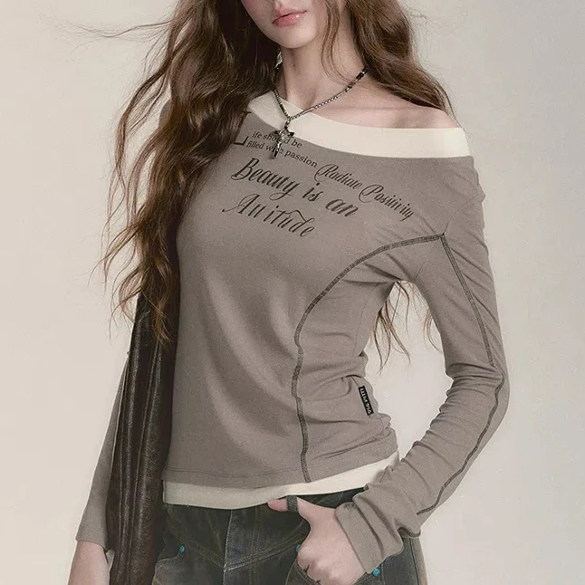 Women Vintage Contrast Color Letter Print Basic T Shirt Streetwear Y2K Harajuku Tees Female Casual Long Sleeve Slim Cotton Tops
Women Vintage Contrast Color Letter Print Basic T Shirt Streetwear Y2K Harajuku Tees Female Casual Long Sleeve Slim Cotton Tops