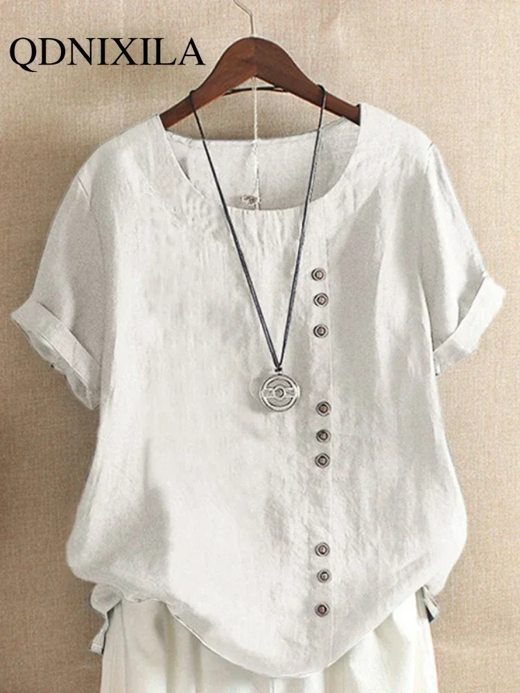 New in Women's Summer Oversize T-shirt Retro Knit Casual Loose Cotton Short Sleeve Elegant Leisure Shirt Large Size Arrivals
New in Women's Summer Oversize T-shirt Retro Knit Casual Loose Cotton Short Sleeve Elegant Leisure Shirt Large Size Arrivals