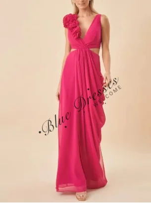 Customized Long V-Neck Evening Dresses with Slit A-Line Ruffles Chiffon Floor Length Pleated فساتين سهرة Prom Dresses for Women
Customized Long V-Neck Evening Dresses with Slit A-Line Ruffles Chiffon Floor Length Pleated فساتين سهرة Prom Dresses for Women