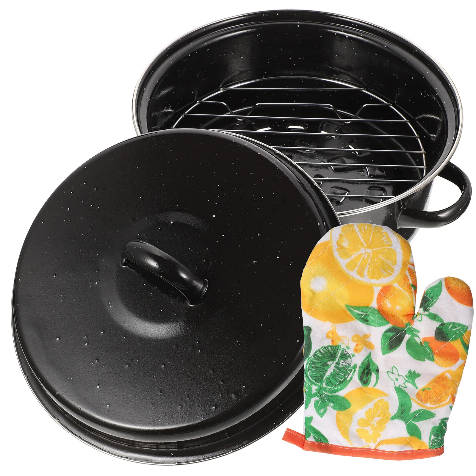 Roaster with Polished Rack Kitchen Turkey Plate Roasting Pan Cooking Accessory Enamel
Roaster with Polished Rack Kitchen Turkey Plate Roasting Pan Cooking Accessory Enamel