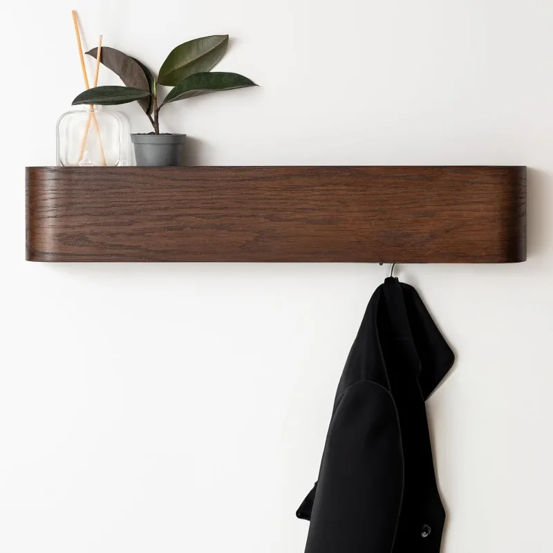 Wall-Mounted Coat Rack 'Toke' | Modern Design Coat Hanger with Hidden Wall Hooks | Solid Oak Wood Veneer Panel | Dark
Wall-Mounted Coat Rack 'Toke' | Modern Design Coat Hanger with Hidden Wall Hooks | Solid Oak Wood Veneer Panel | Dark