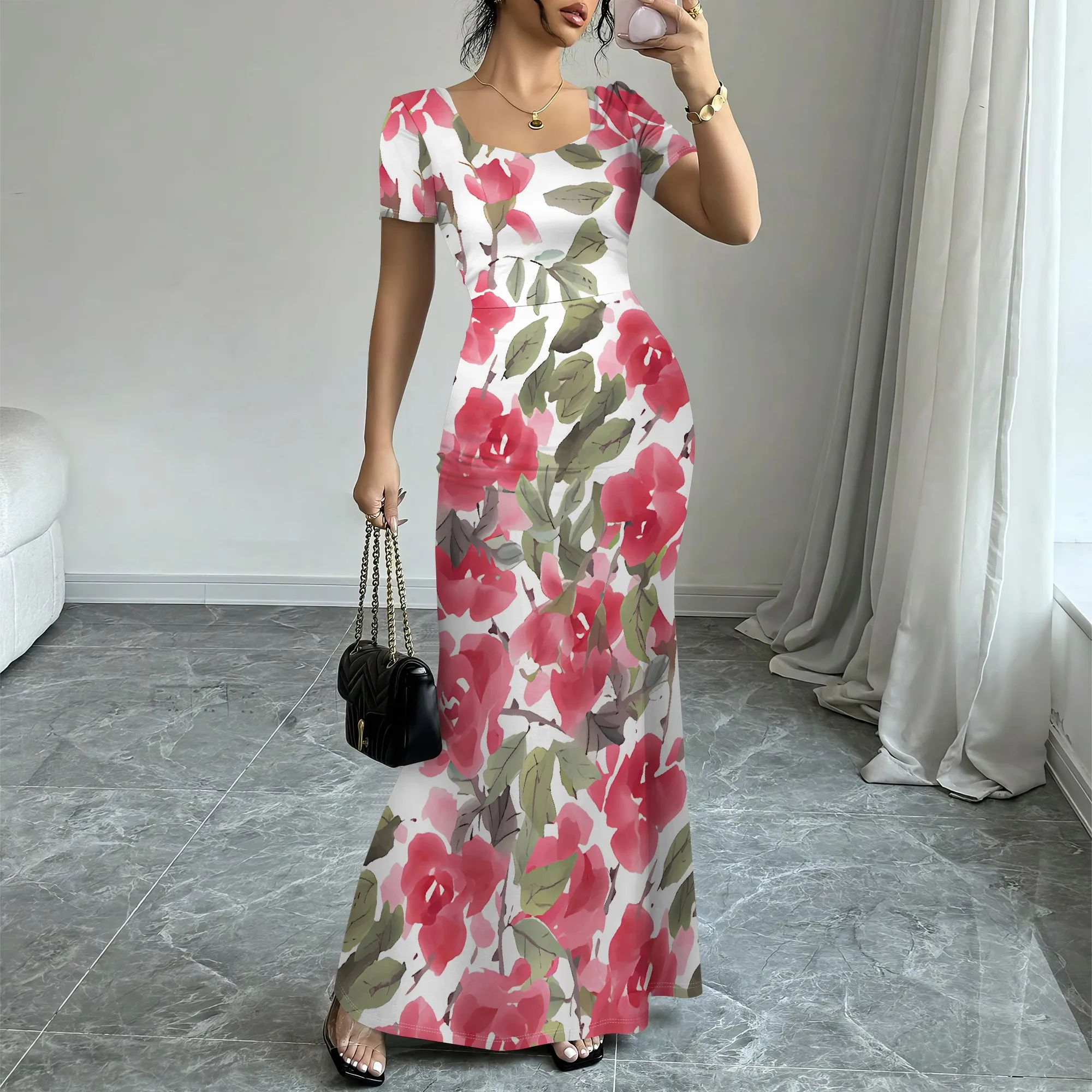 Nupusa Floral Print Dress for Women Standard Size Summer Casual Square Neck Short Sleeve Maxi Dress
Nupusa Floral Print Dress for Women Standard Size Summer Casual Square Neck Short Sleeve Maxi Dress