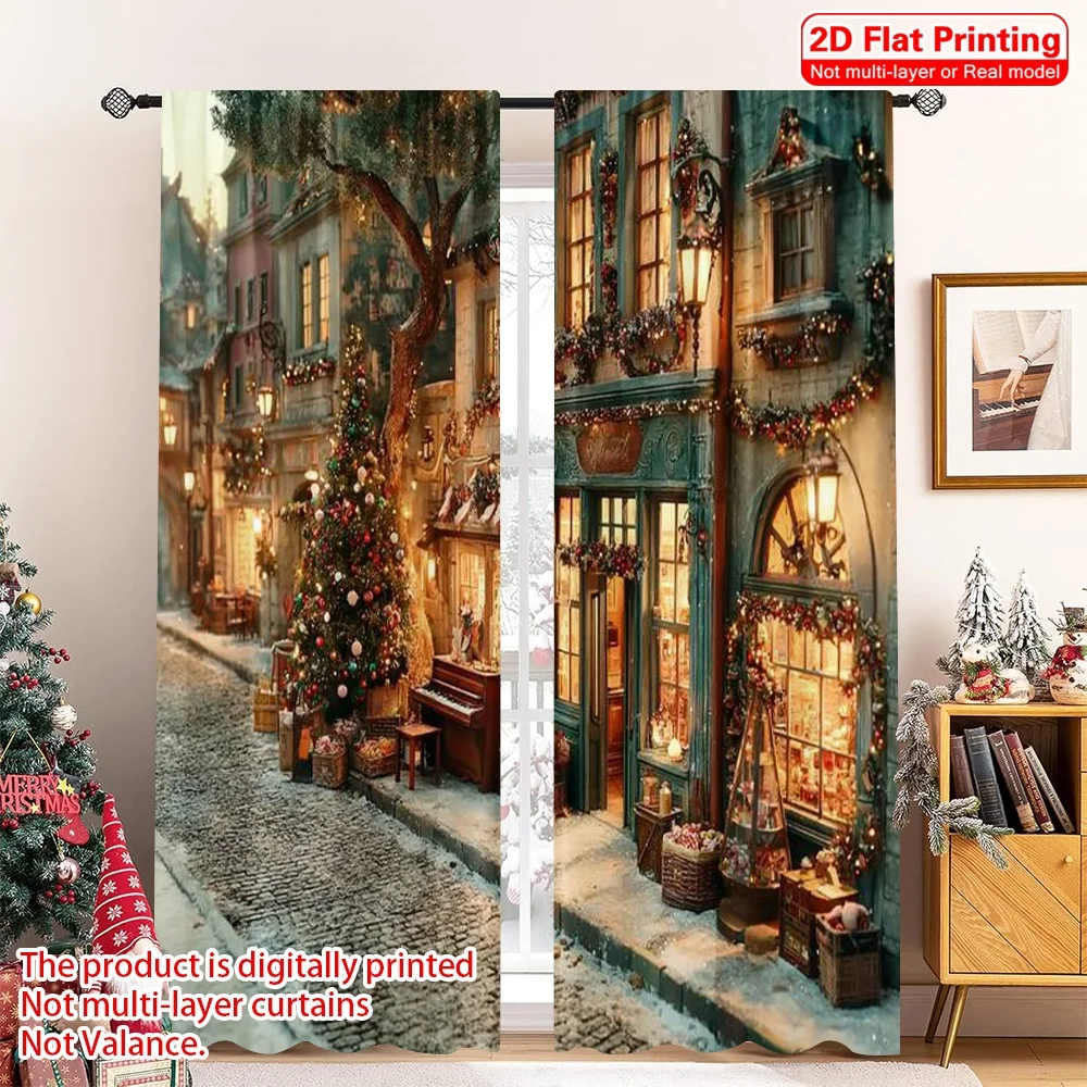 2pcs 2D flat printing Merry Christmas Drapes snowy street scene Versatile Durable Polyester Without Electricity Festive Curtains
2pcs 2D flat printing Merry Christmas Drapes snowy street scene Versatile Durable Polyester Without Electricity Festive Curtains