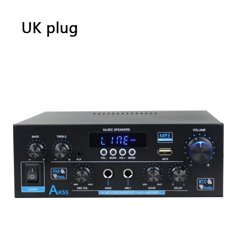 For AK55 900W Home Power Amplifier 2.0 Channel Bluetooth 5.0 Hifi Digital Stereo Sound Amplifier 2.0 450W+450W Subwoofer
For AK55 900W Home Power Amplifier 2.0 Channel Bluetooth 5.0 Hifi Digital Stereo Sound Amplifier 2.0 450W+450W Subwoofer
