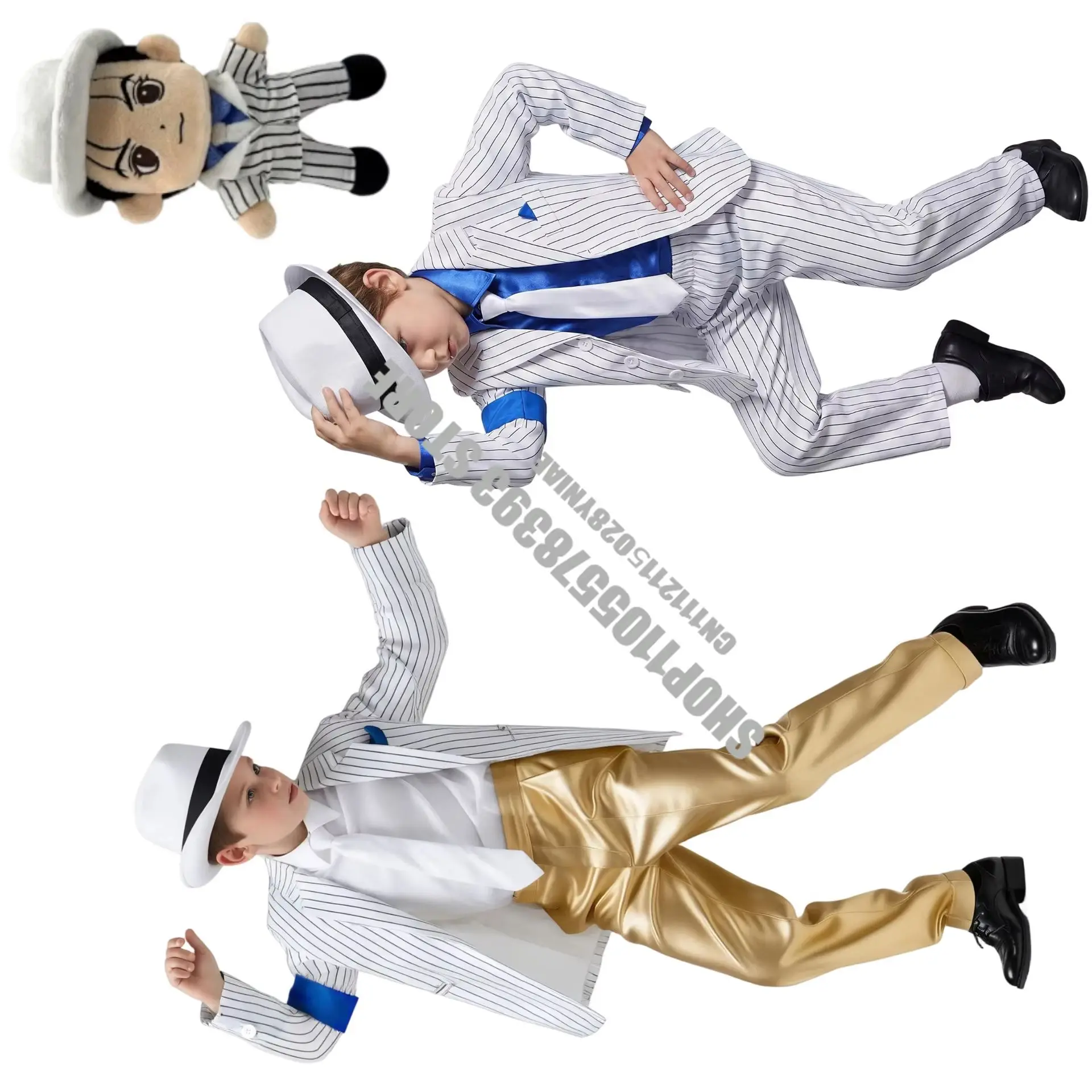 2026 New Kids Michael Jackson Costume Cosplay Striped Suit Gold Pants Suit Boys MJ Stage Costume Halloween Performance Suits
2026 New Kids Michael Jackson Costume Cosplay Striped Suit Gold Pants Suit Boys MJ Stage Costume Halloween Performance Suits