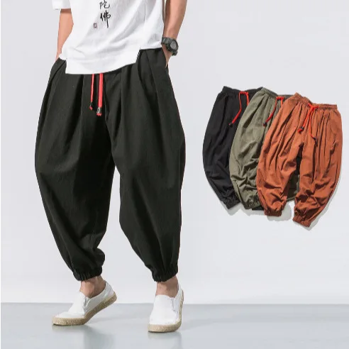 Pants Trousers Men Spring Summer Chinese Japanese Linen Loose Wide Leg Harem Big Size
Pants Trousers Men Spring Summer Chinese Japanese Linen Loose Wide Leg Harem Big Size