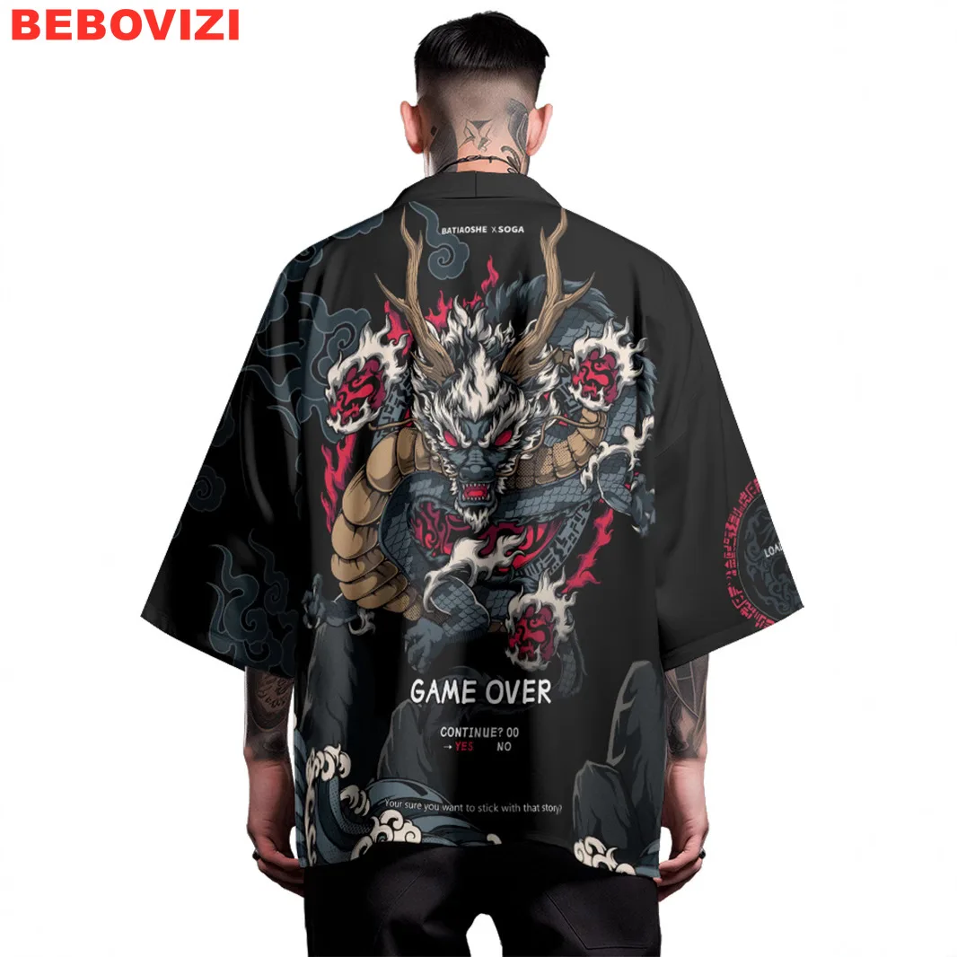 Japanese Traditional Clothing Dragon Pattern Kimono Men's Cardigan Retro Samurai Summer Beach Oversized Cardigan Yukata
Japanese Traditional Clothing Dragon Pattern Kimono Men's Cardigan Retro Samurai Summer Beach Oversized Cardigan Yukata