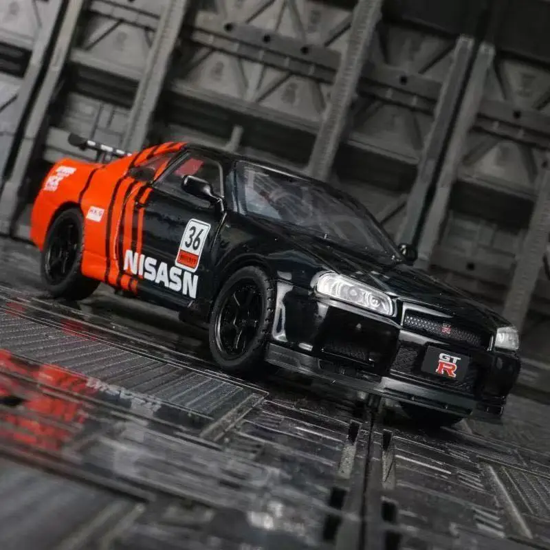 New 1:32 Nissan Skyline GTR R34 Alloy Diecasts & Toy Vehicles Metal Toy Car Model Sound and light Collection Kids Toy Gift
New 1:32 Nissan Skyline GTR R34 Alloy Diecasts & Toy Vehicles Metal Toy Car Model Sound and light Collection Kids Toy Gift
