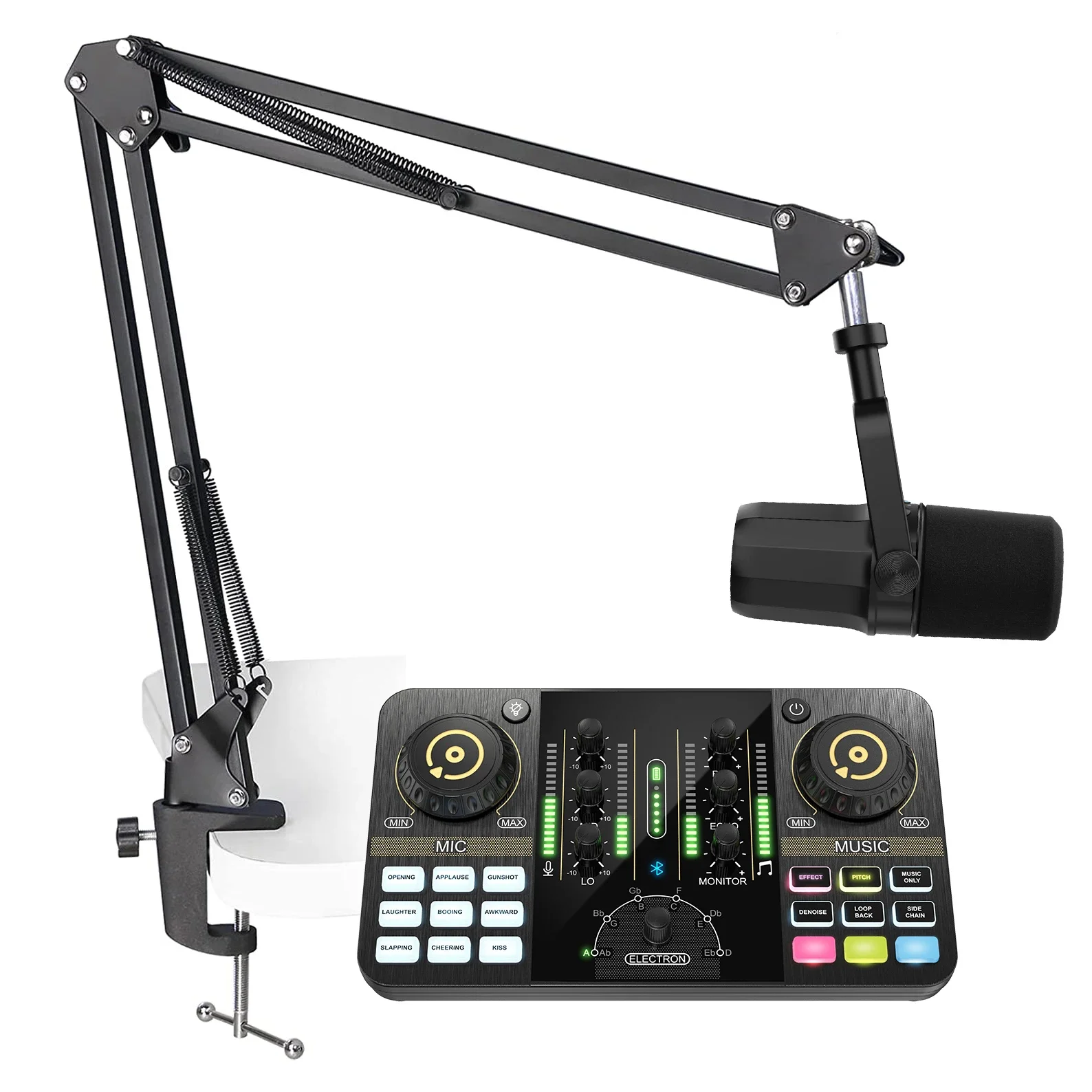 Professional Podcast Broadcast Live Stream Equipment Microphone Kit with Voice Changer Sound Card
Professional Podcast Broadcast Live Stream Equipment Microphone Kit with Voice Changer Sound Card
