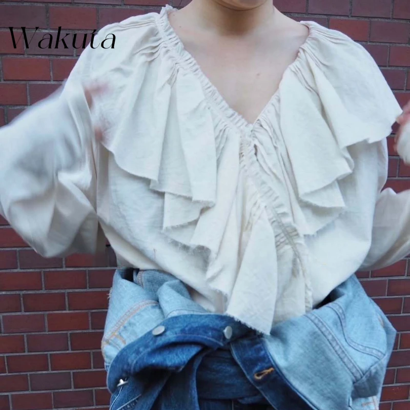 WAKUTA Japanese Spring/Summer Paris Temperament Chic Ruffles Three-dimensional Ruffles Quiet Luxury Wind Shirt Loose Thin Blouse
WAKUTA Japanese Spring/Summer Paris Temperament Chic Ruffles Three-dimensional Ruffles Quiet Luxury Wind Shirt Loose Thin Blouse
