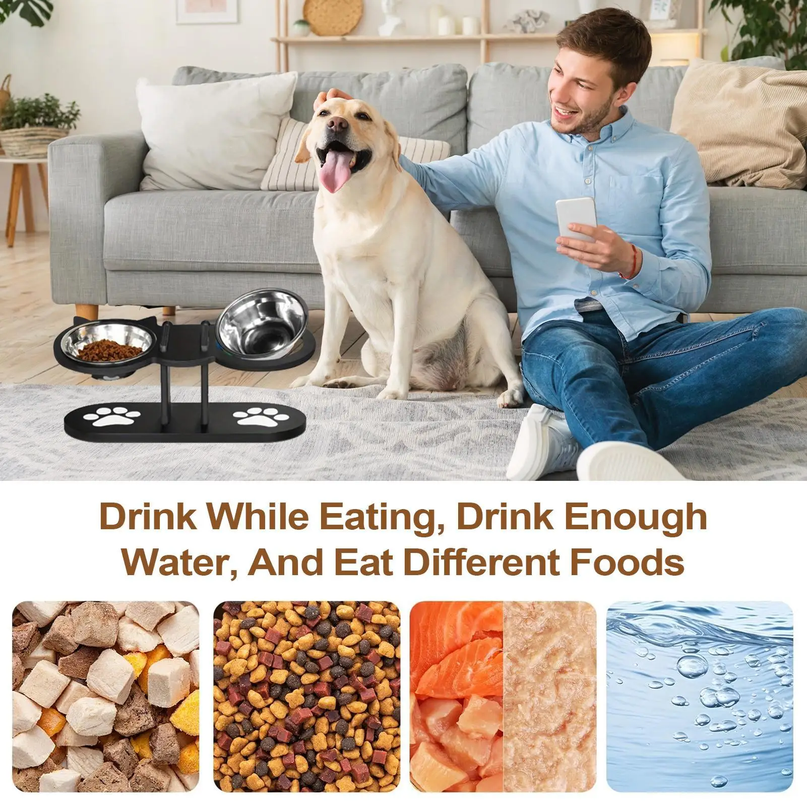 Cat Food And Water Bowl Set Adjustable Dog Bowl Stand Pet Waterer For House Indoor Multi-Pet Households Puppy Kitten Senior
Cat Food And Water Bowl Set Adjustable Dog Bowl Stand Pet Waterer For House Indoor Multi-Pet Households Puppy Kitten Senior