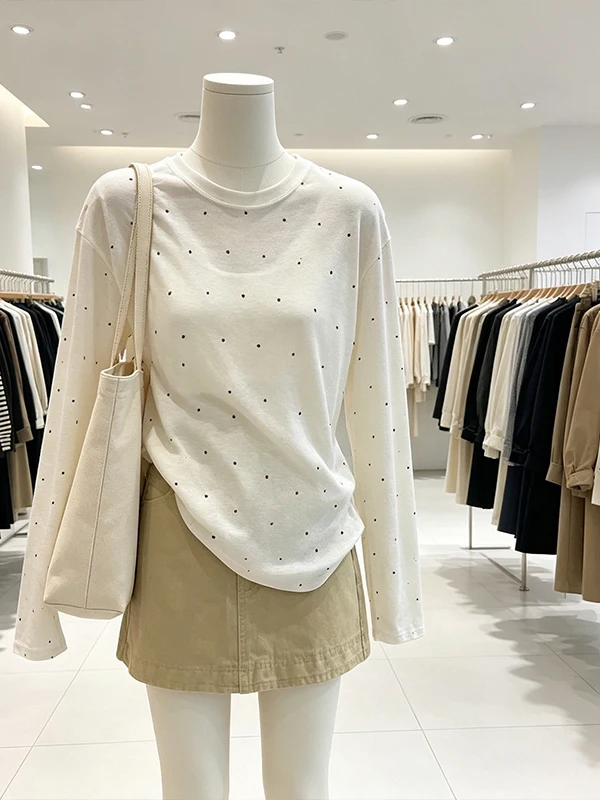 Summer Thin Long Sleeve Polka Dot Cover up Short Skirt Set for plus Size Women High Waist A-Line Skirt Korean Style Commute
Summer Thin Long Sleeve Polka Dot Cover up Short Skirt Set for plus Size Women High Waist A-Line Skirt Korean Style Commute