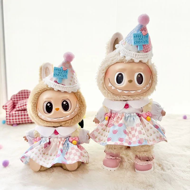15cm/17cm Cute Mini Plush Doll Clothing, Baby Clothes Cake Hat Skirt Set Sitting Party Doll Labubu DIY Gift
15cm/17cm Cute Mini Plush Doll Clothing, Baby Clothes Cake Hat Skirt Set Sitting Party Doll Labubu DIY Gift