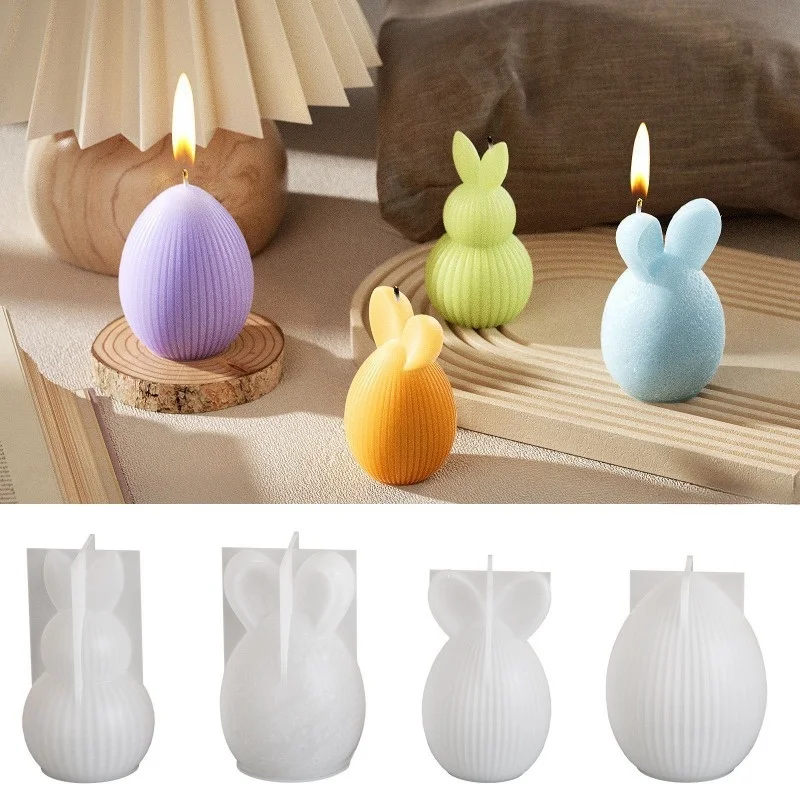 Easter Striped Egg Candle Silicone Mold DIY Texture Double Ball Bunny Decoration Straight Ear Rabbit Gypsum Ornament Resin Mold 
Easter Striped Egg Candle Silicone Mold DIY Texture Double Ball Bunny Decoration Straight Ear Rabbit Gypsum Ornament Resin Mold