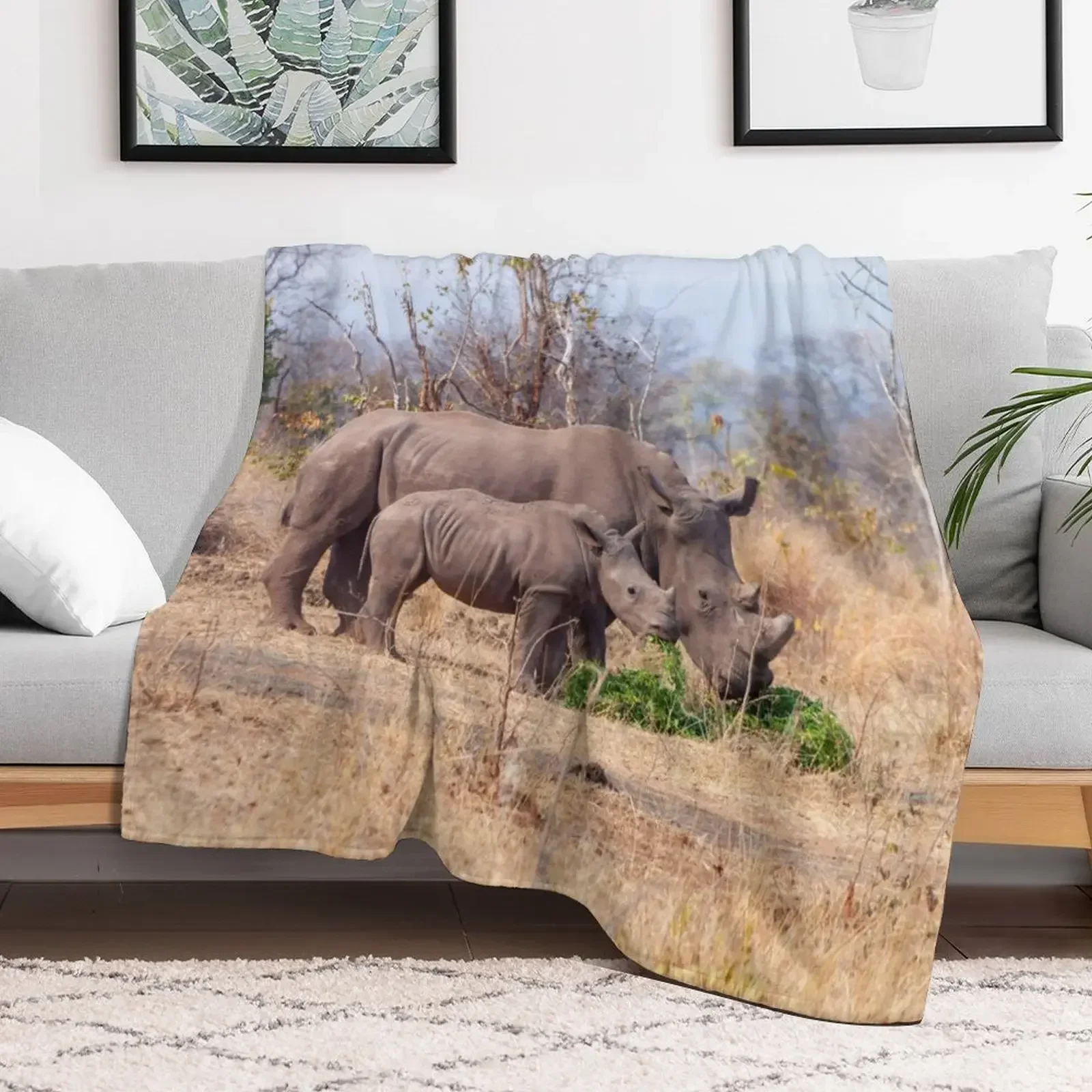 Rhino Mom and Baby Throw Blanket for sofa Soft Plush Plaid Blankets Thermal Picnic Thins Comforter Blankets
Rhino Mom and Baby Throw Blanket for sofa Soft Plush Plaid Blankets Thermal Picnic Thins Comforter Blankets