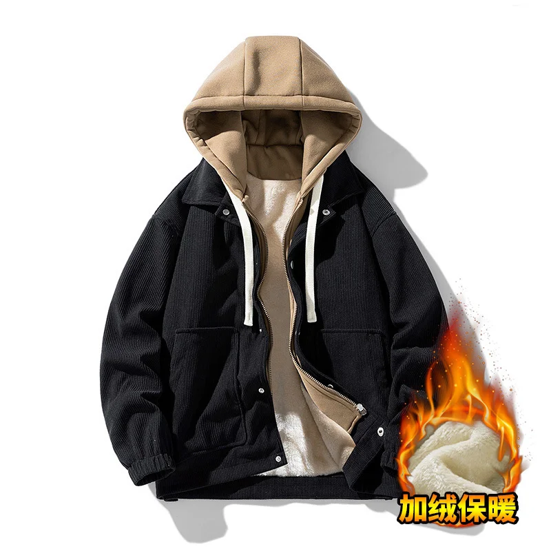 2025 New Corduroy Jacket Men's Harajuku Japanese Windproof Warm Fake Two-piece Hooded Coat Womens Casual Loose Pocket Jacket 4XL
2025 New Corduroy Jacket Men's Harajuku Japanese Windproof Warm Fake Two-piece Hooded Coat Womens Casual Loose Pocket Jacket 4XL