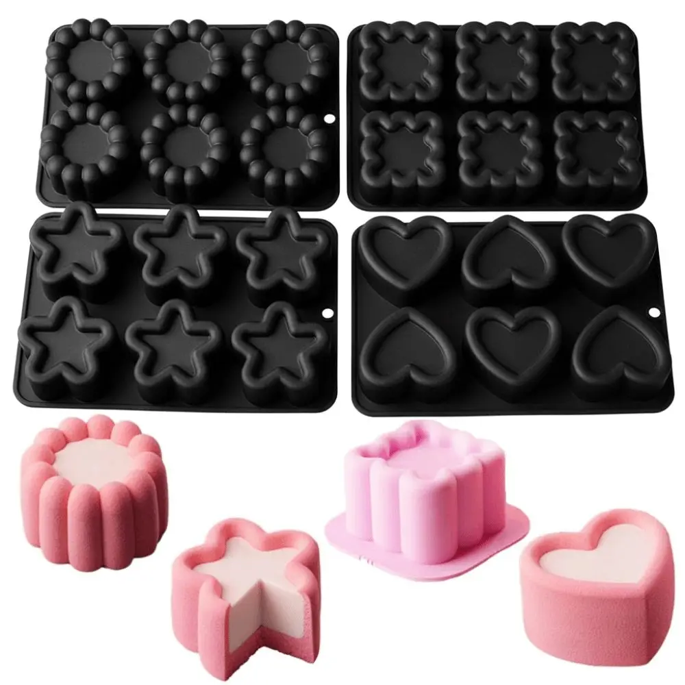 6 Cells Silicone Cake Mold Square Flower Heart Shaped Non-stick Mousse Cake Mold Multi-shape Reusable Soap Mould Kitchen Tools
6 Cells Silicone Cake Mold Square Flower Heart Shaped Non-stick Mousse Cake Mold Multi-shape Reusable Soap Mould Kitchen Tools