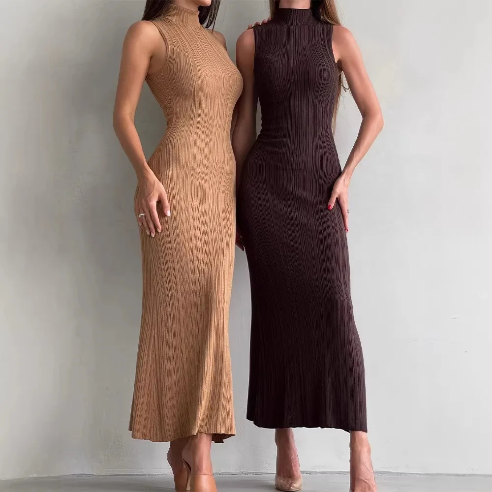 EINY Women Sleeveless Knitwear Turtleneck Long Dress Female Slim Elegant Fashion Casual Ribbed Knit Dresses Club Maxi Dress y2k
EINY Women Sleeveless Knitwear Turtleneck Long Dress Female Slim Elegant Fashion Casual Ribbed Knit Dresses Club Maxi Dress y2k