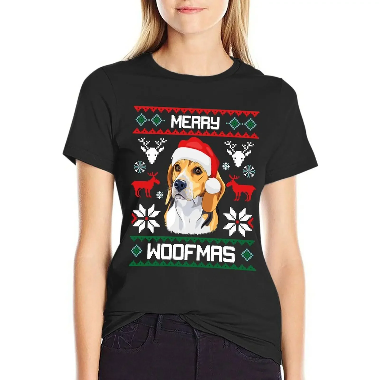 Beagle Merry Woofmas Christmas Dog Gift T-Shirt Female clothing blanks anime clothes t shirt for Women
Beagle Merry Woofmas Christmas Dog Gift T-Shirt Female clothing blanks anime clothes t shirt for Women