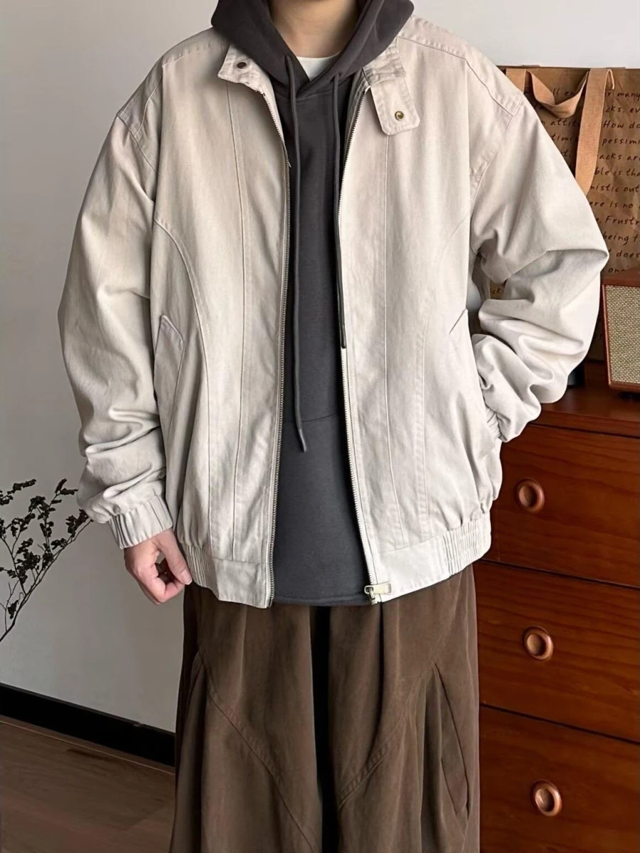 Pure Color Stand Collar Jaet Spring Autumn Loose Casual Trendy Top Cotton Outerwear Versatile Retro Workwear Japanese Sle
Pure Color Stand Collar Jaet Spring Autumn Loose Casual Trendy Top Cotton Outerwear Versatile Retro Workwear Japanese Sle