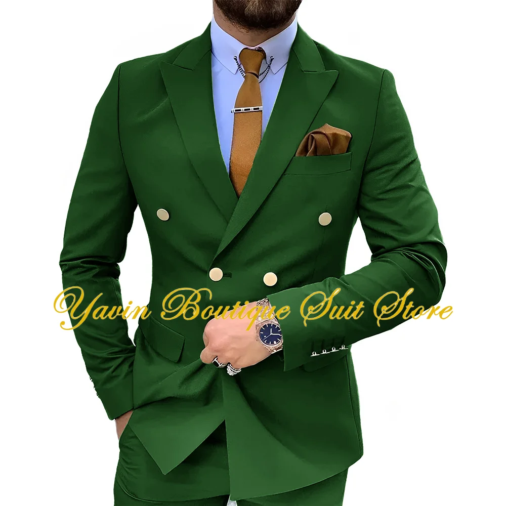 Formal Men's Suit 2 Pieces Double-breasted Jacket Pants Set Regular Slim Fit Gold Button Blazer Wedding Prom Party Suits for Men
Formal Men's Suit 2 Pieces Double-breasted Jacket Pants Set Regular Slim Fit Gold Button Blazer Wedding Prom Party Suits for Men