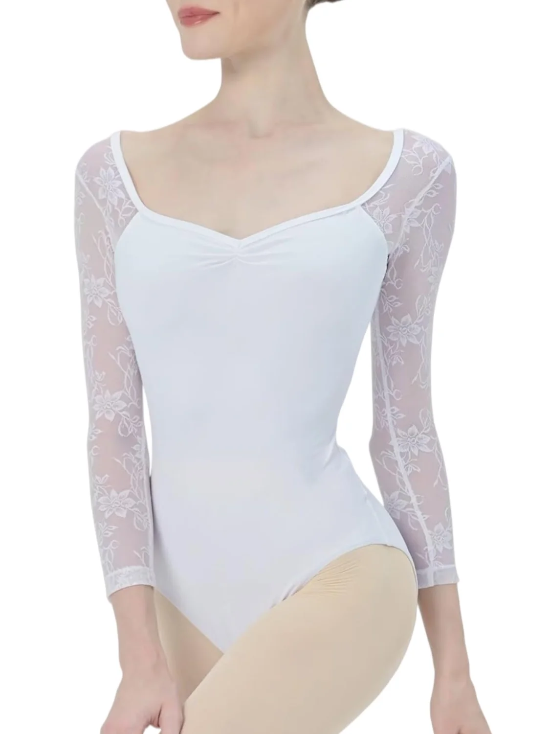 Ballet Leotard White Lace Long Sleeve Sweetheart Neck for Women Professional Training Practice Gymnastics Bodysuit Dancewear
Ballet Leotard White Lace Long Sleeve Sweetheart Neck for Women Professional Training Practice Gymnastics Bodysuit Dancewear