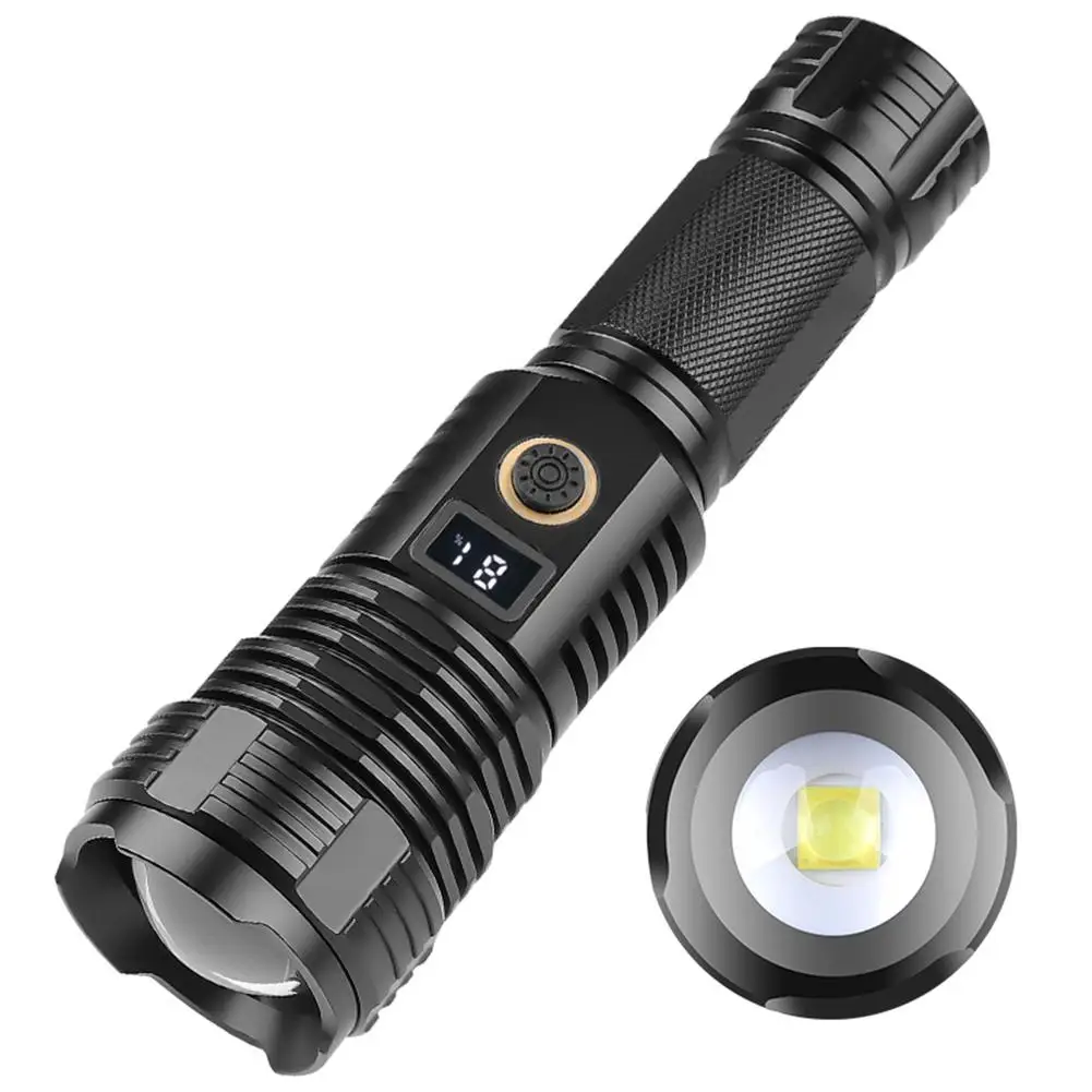 Outdoor Led Flashlight Ip67 Waterproof Powerful Digital Display Zoom Type-c Usb Rechargeable Work Light Xhp70
Outdoor Led Flashlight Ip67 Waterproof Powerful Digital Display Zoom Type-c Usb Rechargeable Work Light Xhp70