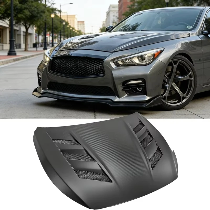 Q50 Carbon Fiber Hood for Q50 Hood Accessories 2014 up
Q50 Carbon Fiber Hood for Q50 Hood Accessories 2014 up