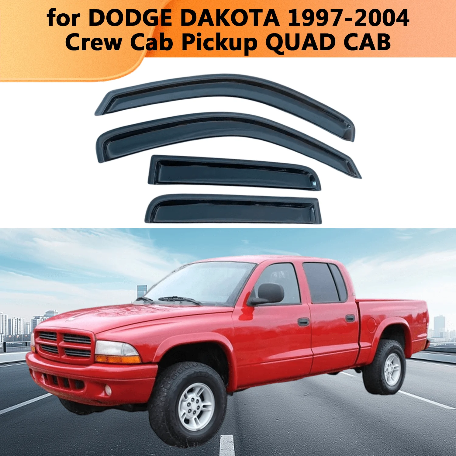 For DODGE DAKOTA 1997 1998 1999-2004 Crew Cab Pickup QUAD CAB Wind Deflectors Rain Guards Door Visor Vent Shades Dark Smoke
For DODGE DAKOTA 1997 1998 1999-2004 Crew Cab Pickup QUAD CAB Wind Deflectors Rain Guards Door Visor Vent Shades Dark Smoke