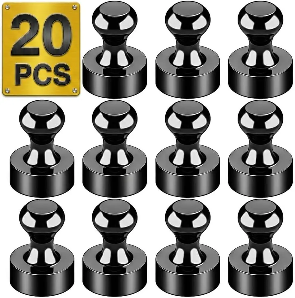 20 Pack Black Magnetic Push Pins, Strong Fridge Magnets, Multi-use for Kitchen Office Classroom
20 Pack Black Magnetic Push Pins, Strong Fridge Magnets, Multi-use for Kitchen Office Classroom