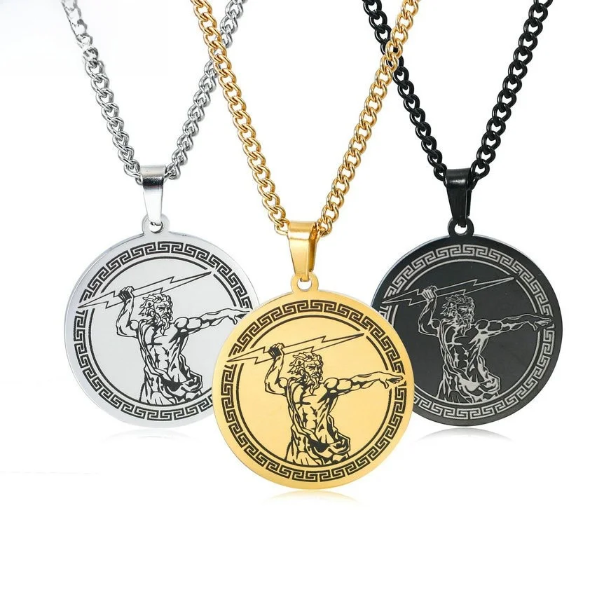 Подвеска Olympus Zeus из нержавеющей стали, круглый диск, мужские ожерелья, ювелирные изделия, древняя мифология, тематический аксессуар «Король богов»
Подвеска Olympus Zeus из нержавеющей стали, круглый диск, мужские ожерелья, ювелирные изделия, древняя мифология, тематический аксессуар «Король богов»
