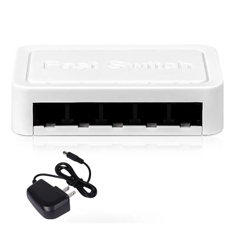 New!Mini 5 Port Network Switch Ethernet Switch Internet Splitter Desktop 10/100/1000Mbps RJ45 Hub, Gigabit