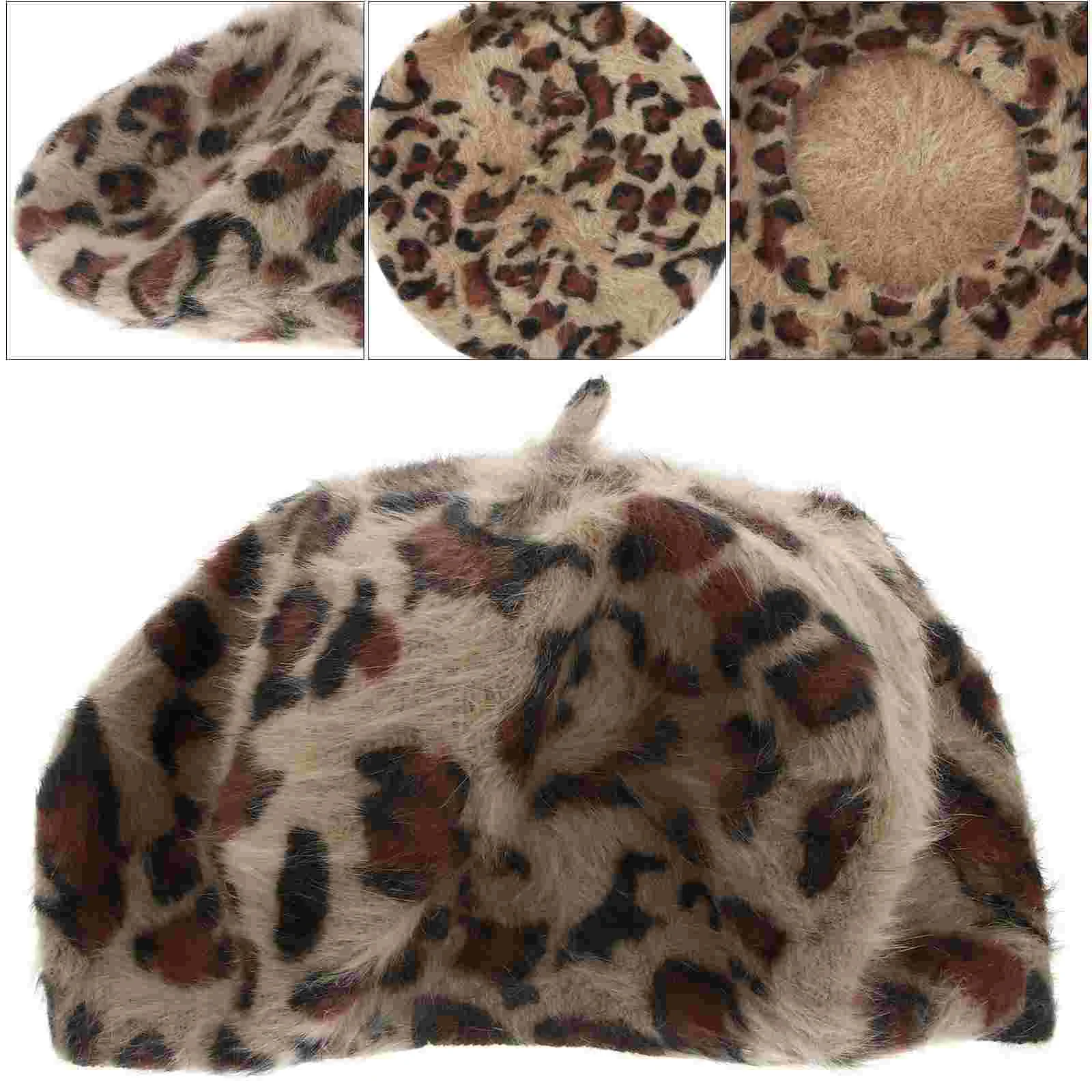 Fluffy Leopard Print Beret Women's Hats Faux Fur for Rabbit Accessories Painter Woolen
Fluffy Leopard Print Beret Women's Hats Faux Fur for Rabbit Accessories Painter Woolen
