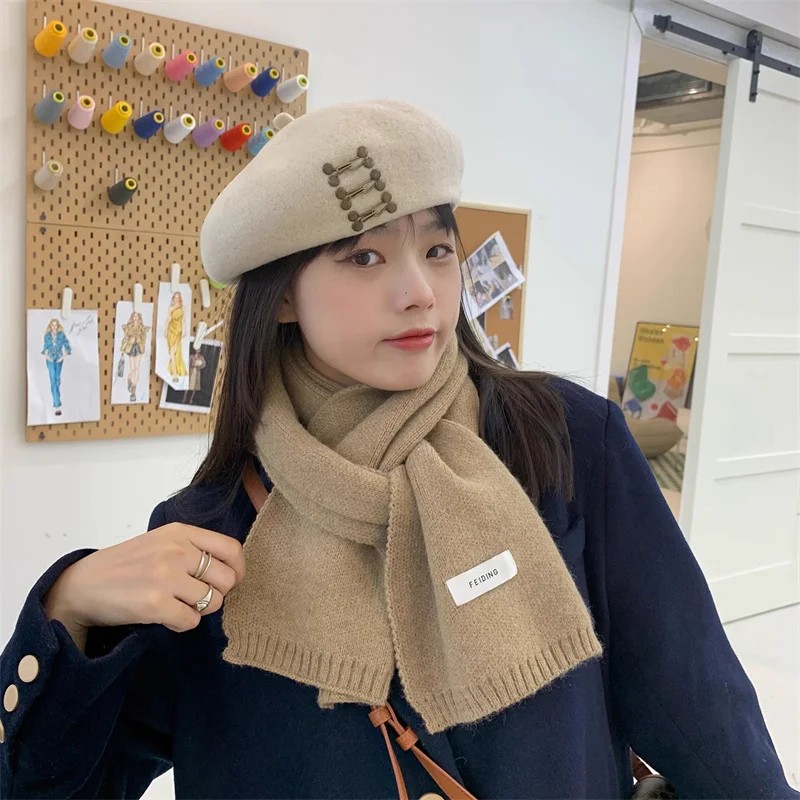 French Women Knitted Thick Warm Scarf Women Pure Color Imitation Black Scarf Female Winter Simple Color Ornaments Fashion Gifts
French Women Knitted Thick Warm Scarf Women Pure Color Imitation Black Scarf Female Winter Simple Color Ornaments Fashion Gifts