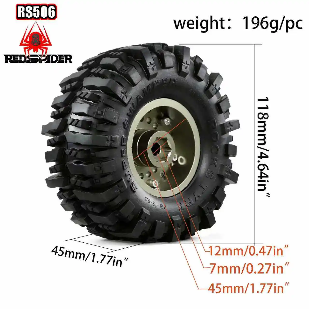 4pcs 118mm Tyre Wheel for 1/10 RGT Challenger Truck Climbing Vehicle EX86170
4pcs 118mm Tyre Wheel for 1/10 RGT Challenger Truck Climbing Vehicle EX86170