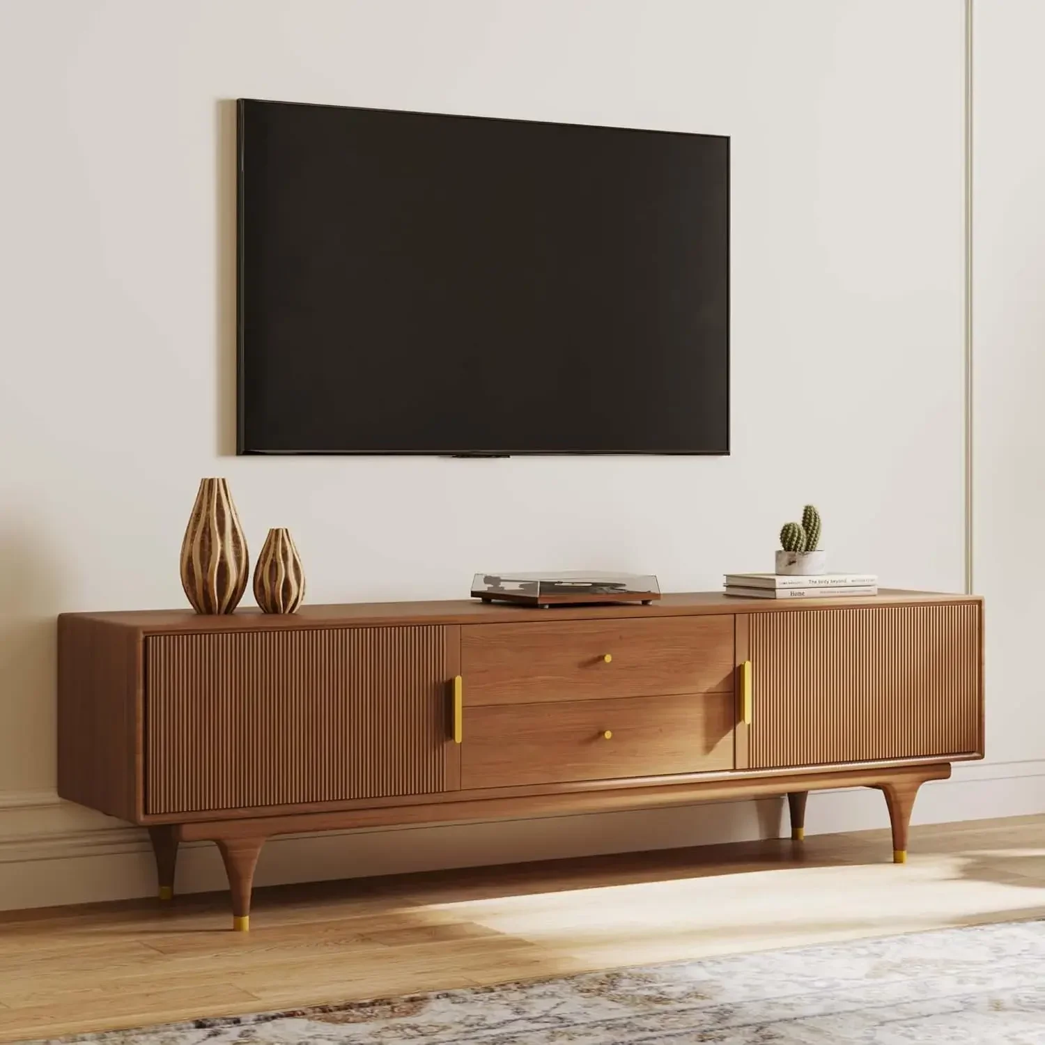 Mid Century Modern Tv Stand With Storage Walnut Entertainment Center For Living Room
Mid Century Modern Tv Stand With Storage Walnut Entertainment Center For Living Room