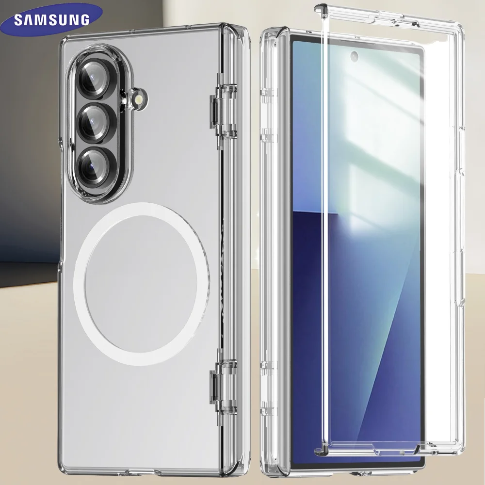 Чехол для телефона Samsung Galaxy Z Fold 7 6, магнитный шарнирный чехол для ПК с закаленной пленкой, чехол для беспроводной зарядки Magsafe для Galaxy Fold6 Fold7 
Чехол для телефона Samsung Galaxy Z Fold 7 6, магнитный шарнирный чехол для ПК с закаленной пленкой, чехол для беспроводной зарядки Magsafe для Galaxy Fold6 Fold7