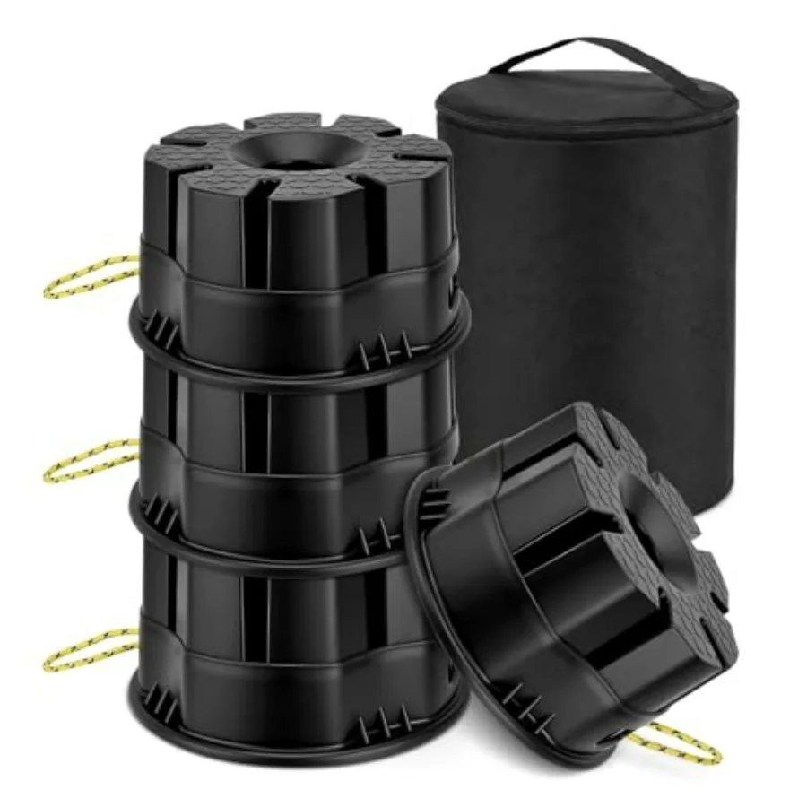 4 PCS Trailer Jack Block 6''H RV Leveling Blocks with Bag for Travel Trailer Camper Stabilizer Blocks Suit for Any Tongue Jack
4 PCS Trailer Jack Block 6''H RV Leveling Blocks with Bag for Travel Trailer Camper Stabilizer Blocks Suit for Any Tongue Jack