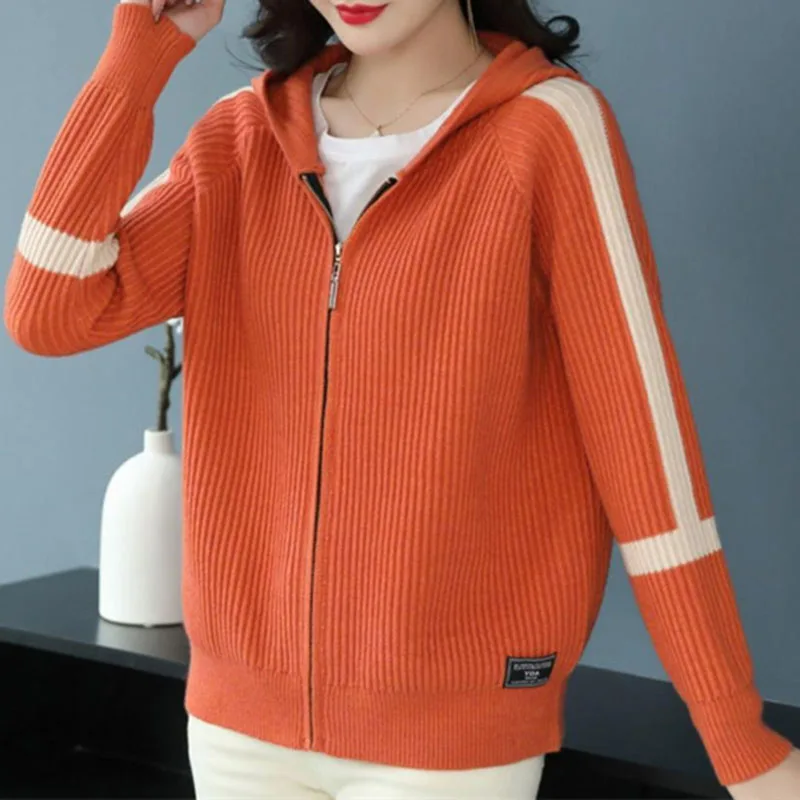 Korean Ladies Fashion Long Sleeves Sweater Cardigan Women Large Size 4XL Spring Autumn Female Hooded Zipper Knit Jacket
Korean Ladies Fashion Long Sleeves Sweater Cardigan Women Large Size 4XL Spring Autumn Female Hooded Zipper Knit Jacket