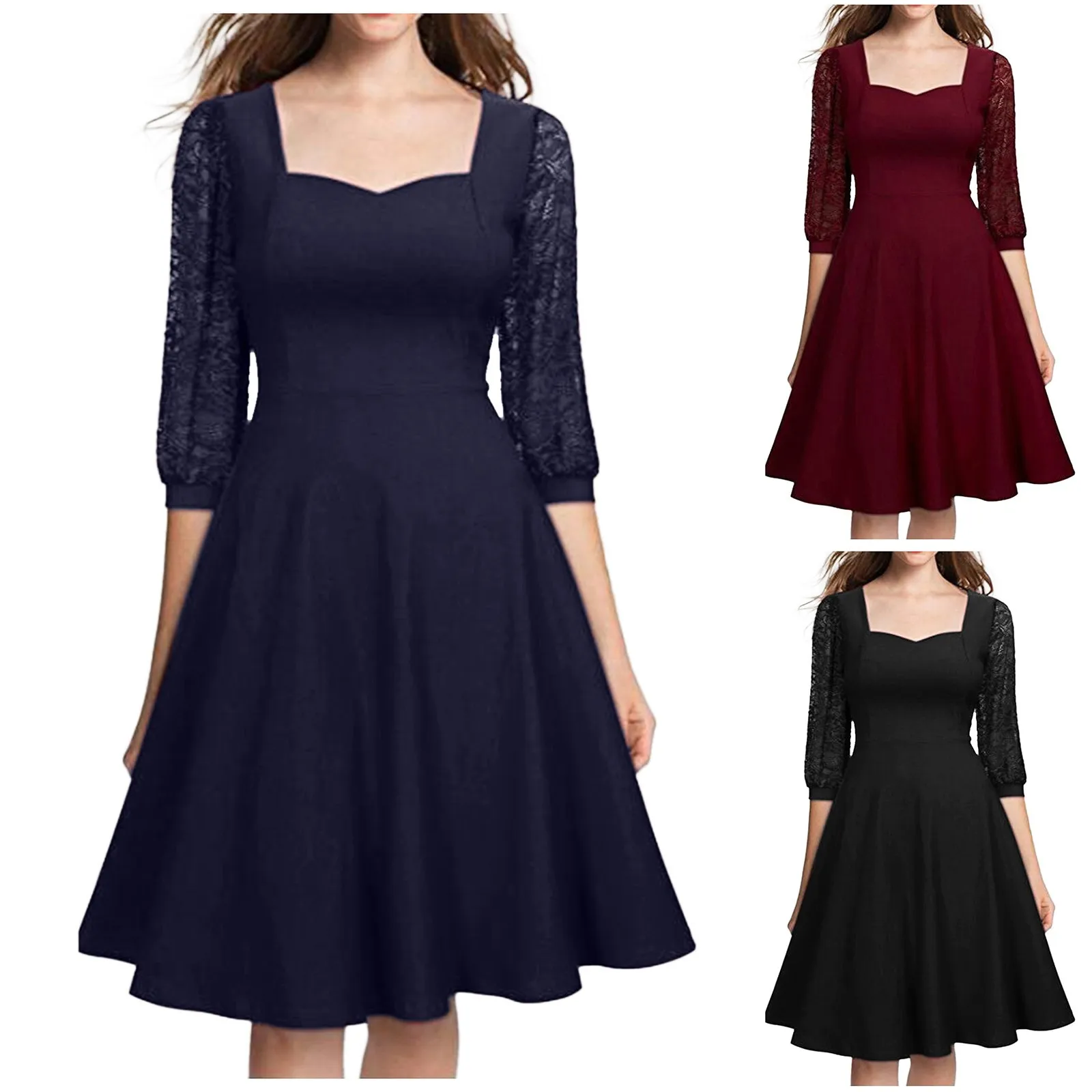 Women's Short Sleeve Bridal Friend Dress For Wedding Lace Chiffon Mid Length Formal Evening Dress And Wedding Dresses for Women
Women's Short Sleeve Bridal Friend Dress For Wedding Lace Chiffon Mid Length Formal Evening Dress And Wedding Dresses for Women