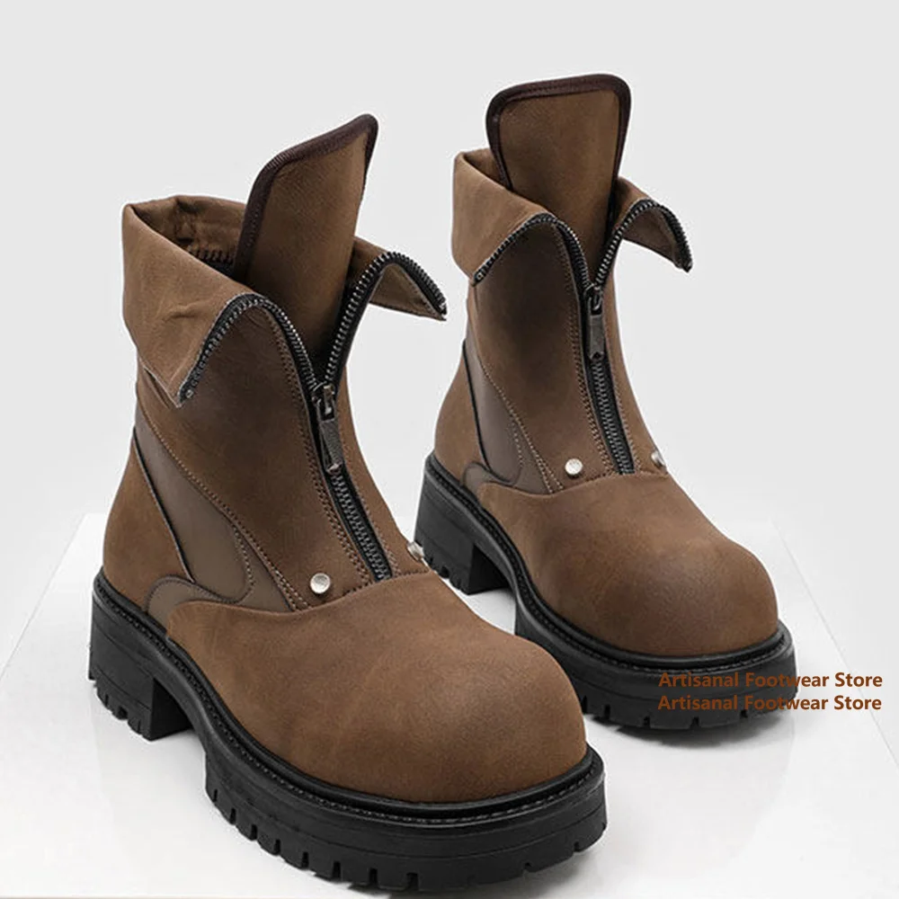 Brown Leather High-Top Zipper Men's Boots Black Leather Males Booties Trendy Handmade Stylish British Style New In Men's Boots
Brown Leather High-Top Zipper Men's Boots Black Leather Males Booties Trendy Handmade Stylish British Style New In Men's Boots