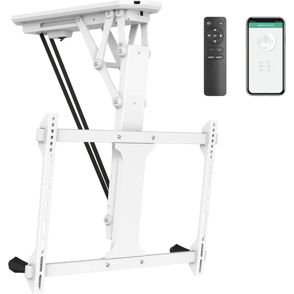 Motorized Ceiling TV Mount with Remote and App Control, Fits 32-70 Inch TVs, White
Motorized Ceiling TV Mount with Remote and App Control, Fits 32-70 Inch TVs, White