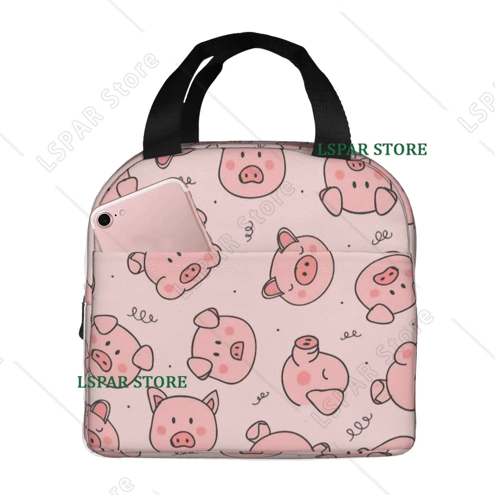Cartoon Cute Pink Pig Pattern Lunch Bags Insulated Bento Box Lunch Tote Leakproof Picnic Bags Thermal Bag for Woman Girl School
Cartoon Cute Pink Pig Pattern Lunch Bags Insulated Bento Box Lunch Tote Leakproof Picnic Bags Thermal Bag for Woman Girl School