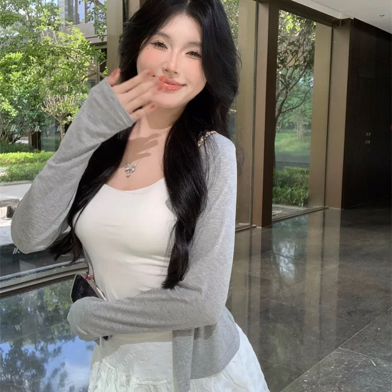 Sweet Blouse Style Short Outerwear Women's Camisole Top Fashionable Pure Desire Spicy Girl Sun Protection Cardigan Shirt
Sweet Blouse Style Short Outerwear Women's Camisole Top Fashionable Pure Desire Spicy Girl Sun Protection Cardigan Shirt