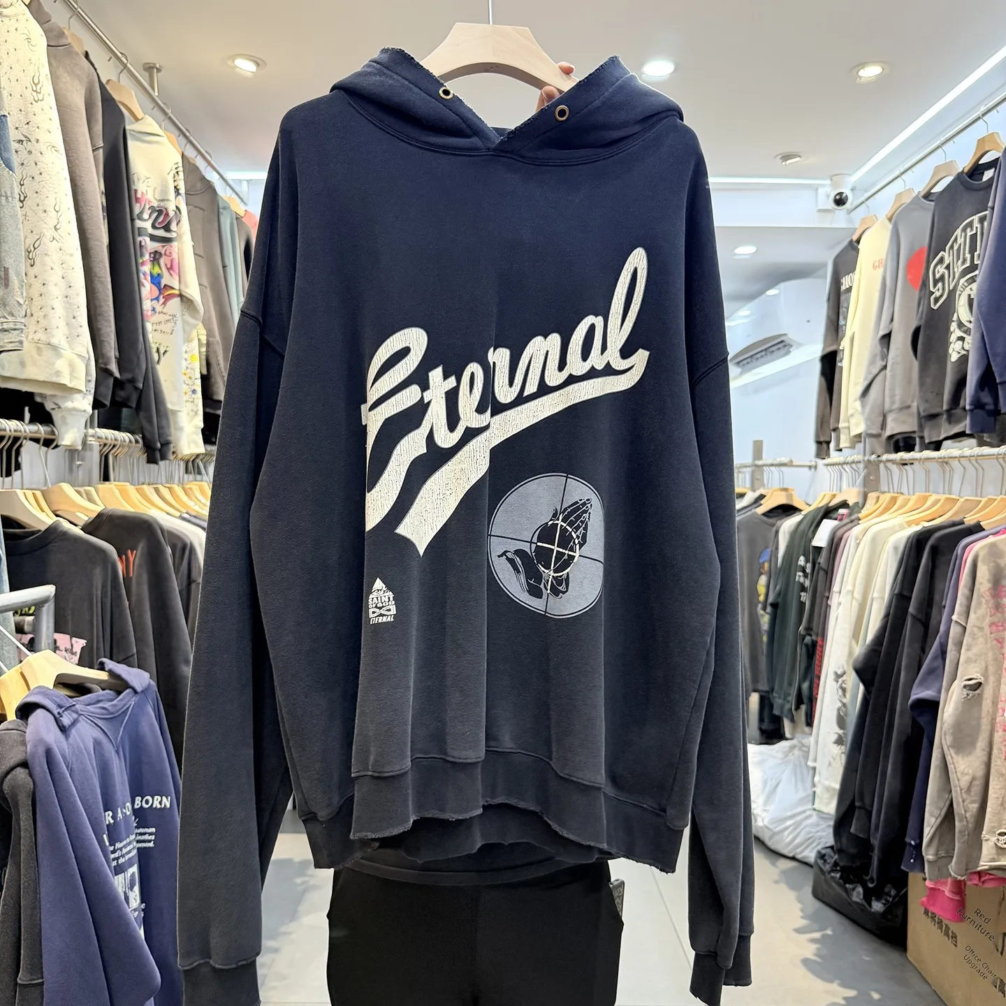 Retro American Faded Letter Print Hemmed Hoodie Sweatirt Casual Loose Men Women Fce Long Sve Hooded T-irt
Retro American Faded Letter Print Hemmed Hoodie Sweatirt Casual Loose Men Women Fce Long Sve Hooded T-irt