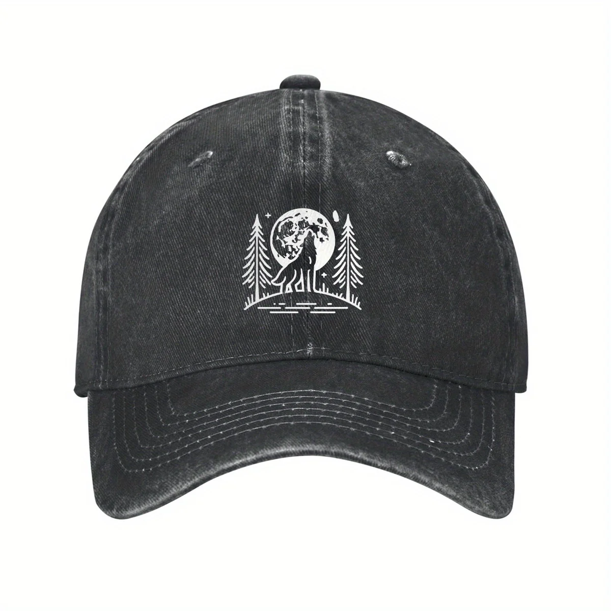 Wolf Howl Moon Cotton Baseball Cap - Adjustable Snapback Dad Hat for Men & Women, Lightweight Washed Black with White Embroidery
Wolf Howl Moon Cotton Baseball Cap - Adjustable Snapback Dad Hat for Men & Women, Lightweight Washed Black with White Embroidery